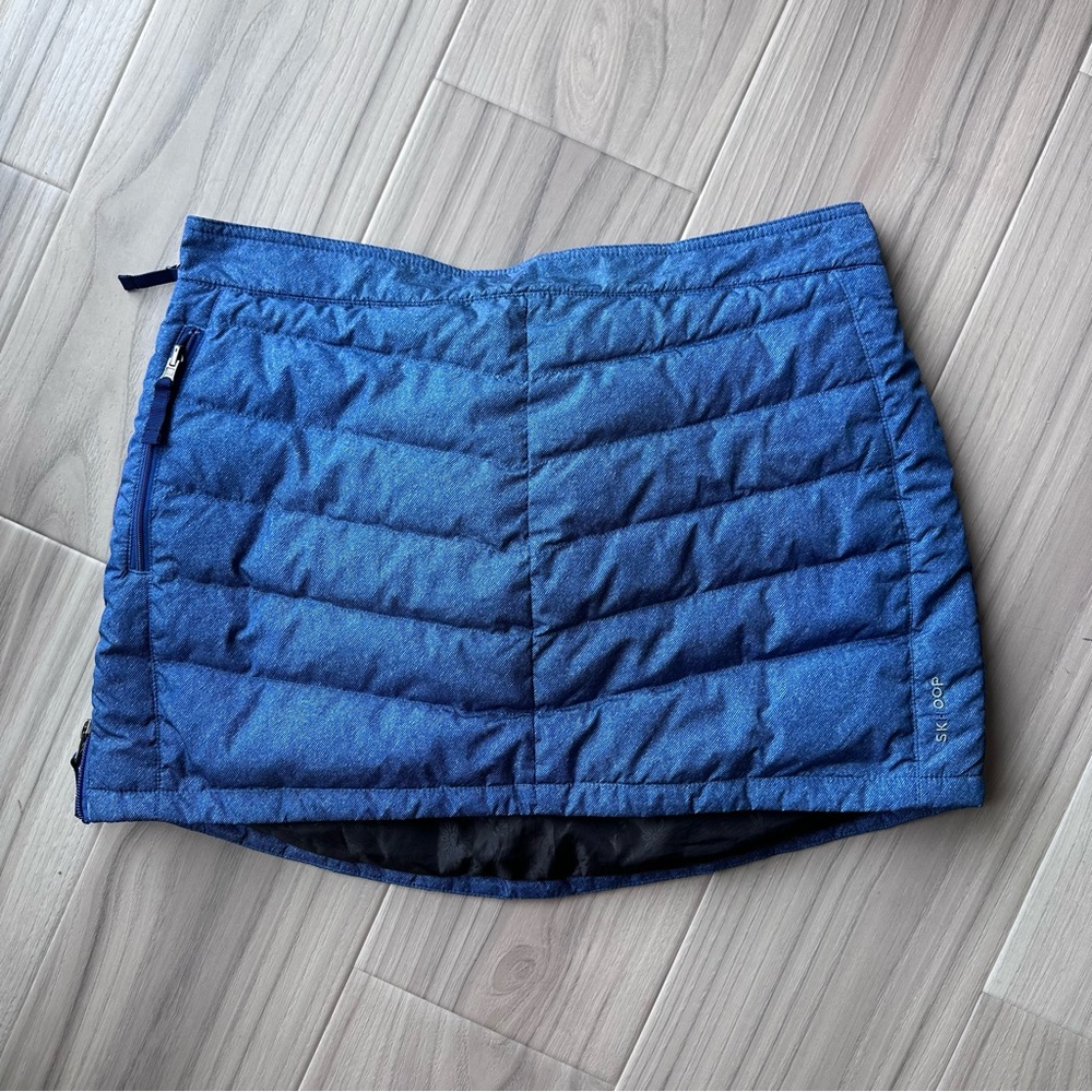 Blue Quilted Mini Skirt